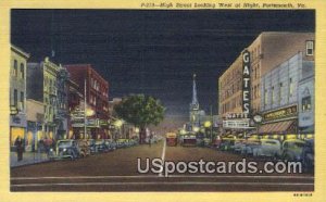 High Street - Portsmouth, Virginia VA Postcard