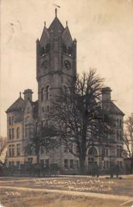 Monticello Indiana White Court House Real Photo Antique Postcard K101425