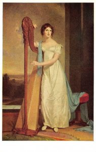 Lady With A Harp: Eliza Ridgely by Thomas Sully Painting Art Vintage Postcard