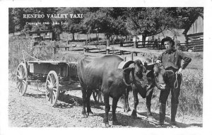 Mount Vernont Kentucky Renfro Valley Taxi Bull Cart Real Photo Postcard JH230480