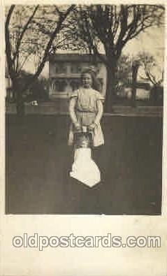 Children, Child with Doll Unused yellowing on back from age