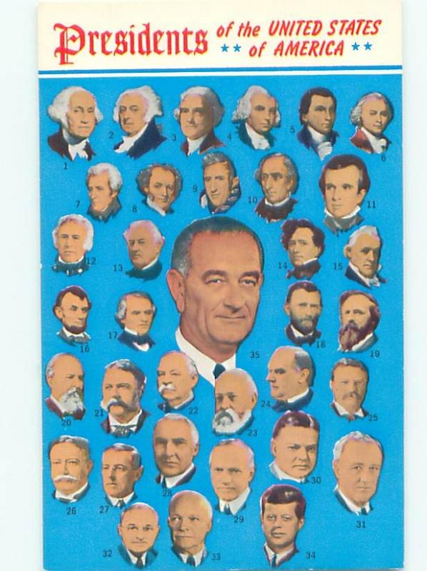 1960's Patriotic ALL PRESIDENTS OF THE USA UNTIL LYNDON JOHNSON AC0901@