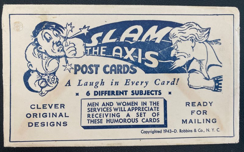6 WW2 USA Slam The Axis Picture Postcards Full Set Unused