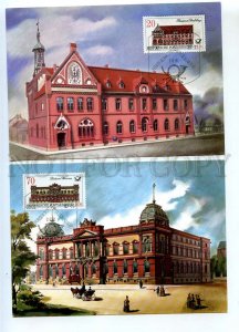 440853 EAST GERMANY GDR 1987 set First Day maximum cards post office buildings