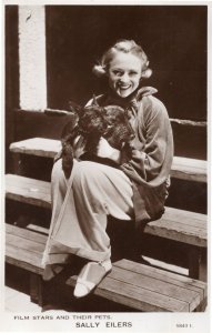 Sally Eilers Film Stars & Their Pets Real Photo Postcard