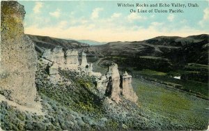 Barkalow C-1910 Echo Valley Utah Witches Rocks Postcard Railroad 8456