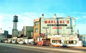 Chicago IL Marlene's Restaurant Live Bait Cars Jeep, Postcard