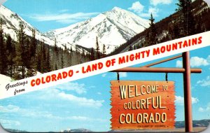 Greetings From Colorado Land Of Mighty Mountains Split View