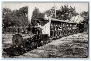 c1905 Miniature Trains Eden Springs Park Benton Harbor Michigan Vintage Postcard