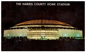 1960's Harris County Dome Stadium Night View Houston Texas PC1861