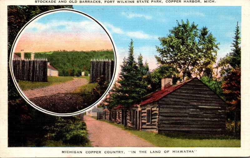 Michigan Copper Harbor Fort Wilkins State Park Stockade and Old