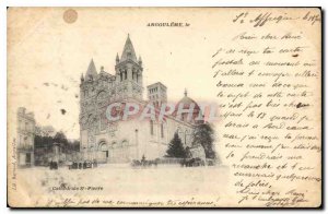 Postcard Old Angouleme the Cathedrale St Pierre (forerunner map)