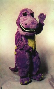 Vintage Postcard Barney Dinosaur Cartoon Mascott Stuffed Toy Entertainment