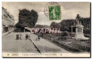 Old Postcard Chinon L Joan of Arc Avenue and the statue of Rabelais