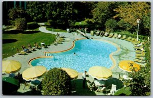 Highland Park Illinois 1970s Postcard Hotel Moraine On-The-Lake Swimming Pool