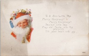 Santa Clause Merry Christmas To A Nice Little Boy 405A Unused Postcard G36