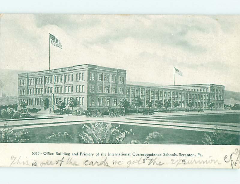 Unused Pre-1907 OFFICE BUILDING FOR CORRESPONDENCE SCHOOLS Scranton PA t3169