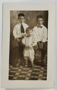 RPPC Darling Boys Maurice Charlie and Rhodes to Illinois c1900s Postcard R2