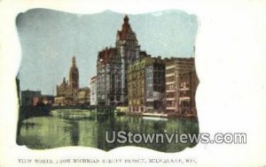 Michigan Street Bridge - MIlwaukee, Wisconsin WI Postcard
