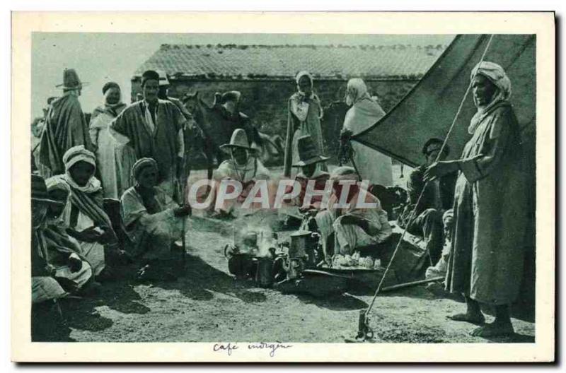 VINTAGE POSTCARD indigenous Cafe Algeria 