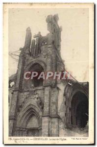 Old Postcard Gerbeviller War Tower From & # 39Eglise Army