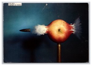 Bullet and Apple Science Dr Harold Edgerton Experiment Continental Postcard Z8