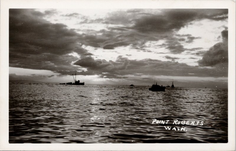 Point Roberts WA Washington Fishing Boats Unused Real Photo Postcard G88