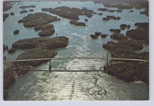 Thousand Islands Bridge, Ontario, Canada Post Pre-stamped Aerial View Postcard#2