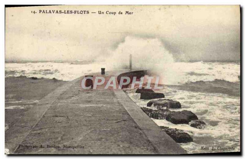 Old Postcard Palavas Un Coup de Mer