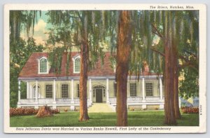 Natchez Ms~The Briers~Here Jefferson Davis Married Varina Banks Howell~Linen PC