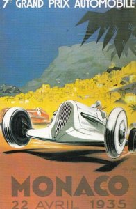 Monaco Motor Racing Grand Prix 1935 Car Race Rally Advertising Postcard