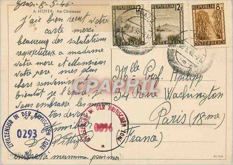 Postcard A Modern Hofer Am Chiemsee Stamp British Censorship area back