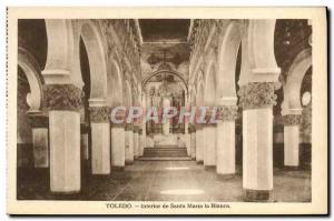 Postcard Old Toledo Interior of Santa Maria la Blanca