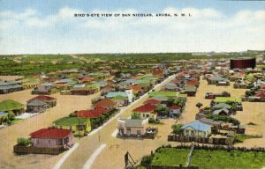 aruba, N.W.I., SAN NICOLAS, Bird's-eye View (1940s) Postcard (1)