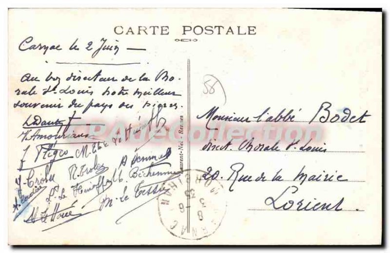 Old Postcard Carnac Cross emigrants