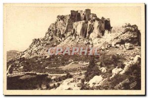 Old Postcard Les Baux (B R) East Coast and north of the ruins of Chateau feud...