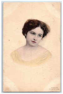 c1910's Pretty Woman Brown Hair Streator Illinois IL Posted Antique Postcard