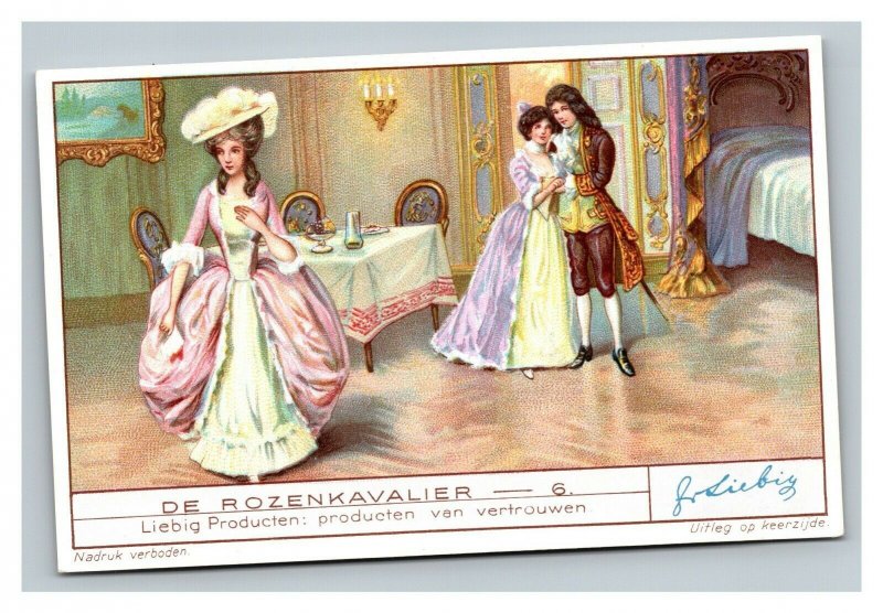 Vintage Liebig Trade Card - Dutch - 4 of Rozenkavalier Comic Opera Set