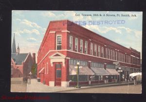 FORT SMITH ARKANSAS DOWNTOWN STREET SCENE PLATES DESTROYED POSTCARD