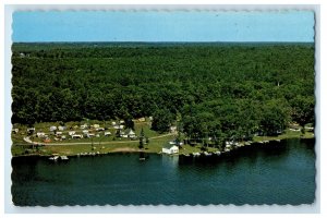 c1960's Air View, Buckhorn Narrows, Buckhorn Lake, Ontario Canada Postcard