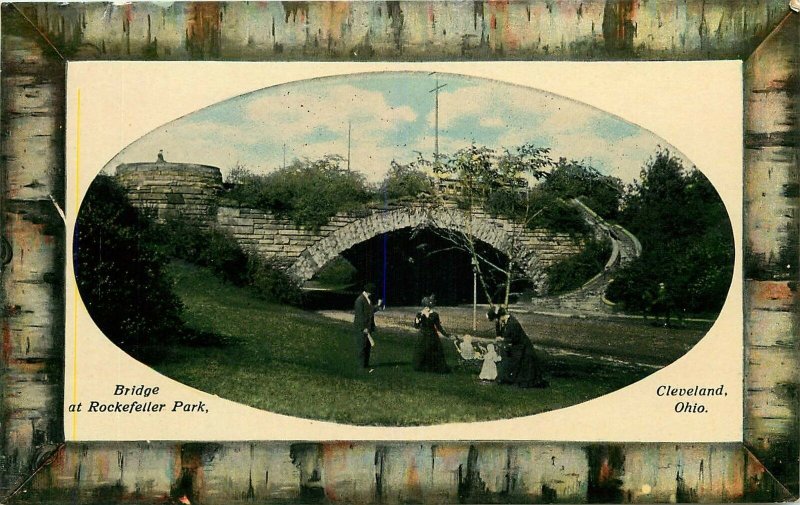 CLEVELAND OHIO BRIDGE AT ROCKEFELLER PARK POSTCARD