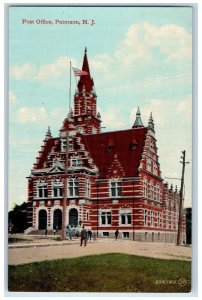 c1950's Post Office Building Entrance Dirt Road Paterson New Jersey NJ Postcard