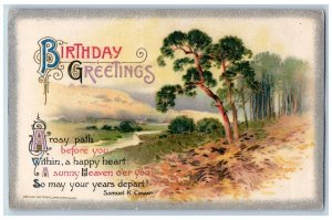 John Winsch Artist Signed Postcard Birthday Greetings Nature Scene Rochester MN