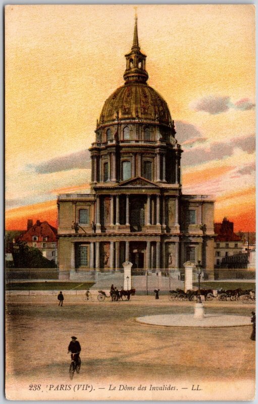 Paris - Le Dome des Invalides France Sunset View Building Postcard 