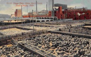 Sheep Pens Union Stock Yards South Omaha Nebraska 1912 postcard