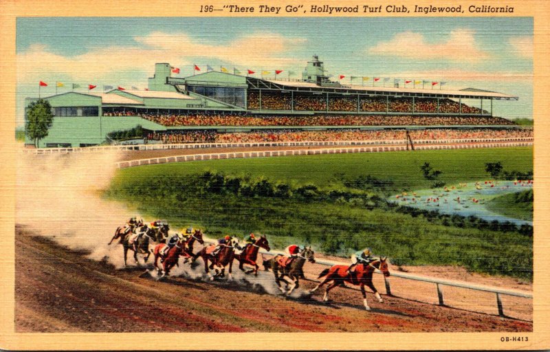 California Inglewood Hollywood Turf Club Horse Racing There They Go&quo...