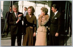 President Jimmy Carter 1980 Postcard Rosalynn with Nancy & Ronald Reagan