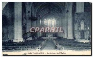 Postcard Old Saint Galmier Interior of the Church