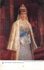 US36 royalty Uk England Tuck her Majesty Queen Alexandra painting by Snowman