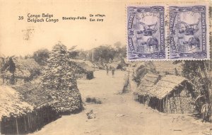 Belgian Congo Stanley Falls Village vintage postcard B984